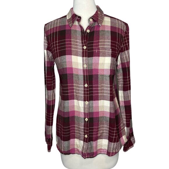 GH Bass Size S Button Up Shirt Flannel Plaid Top Fall Gorp Cabincore Outdoors - Picture 13 of 13